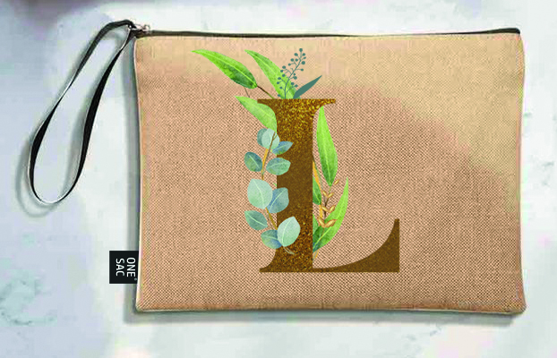 Bolso de mano letra l una pieza (diseño variado) (25×18×1 )